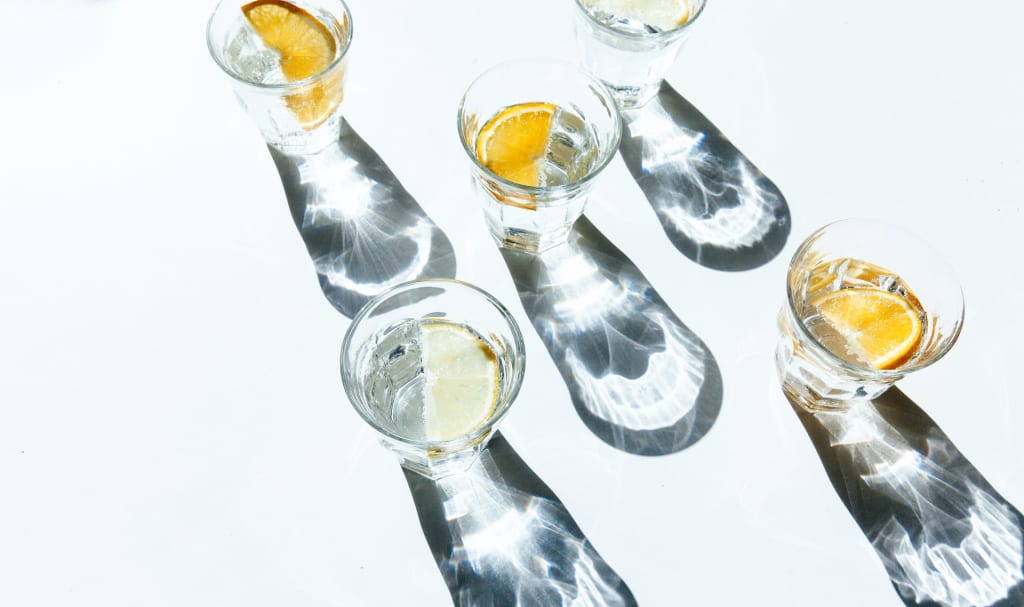 drink up water with lemon